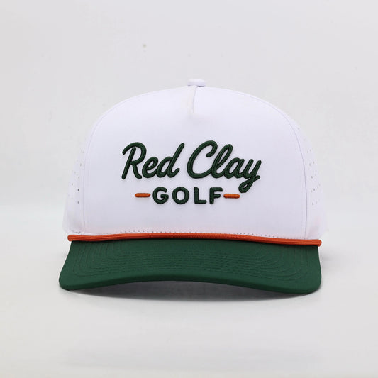 Red Clay Rope Hat - White & Green