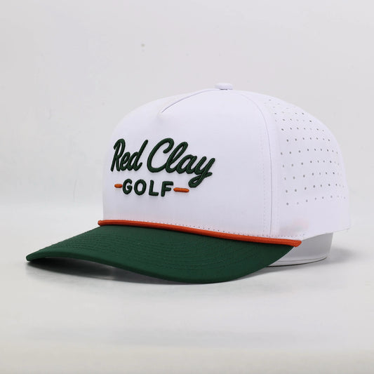 Red Clay Rope Hat - White & Green